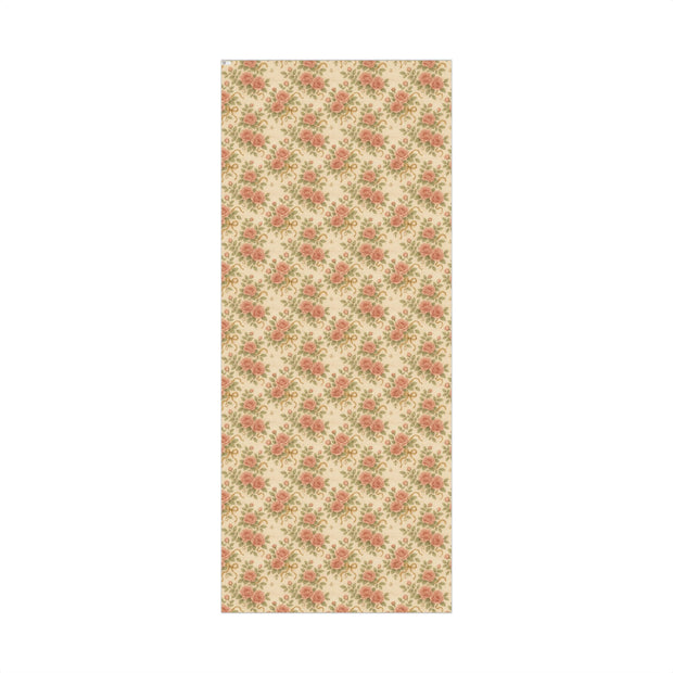 Vintage Rose Christmas Gift Wrap - Romantic Winter Floral Wrapping Paper - Holiday Rose & Ribbon Pattern | Winter Rose & Ribbon, Winter Botanical Trio by The Teal Leopard™