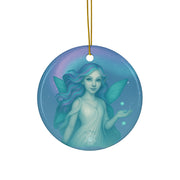 Aurora Fairy Christmas Ornament | Fantasy Holiday Décor (Circle, Heart, Star, & Snowflake)