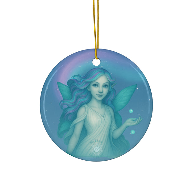 Aurora Fairy Christmas Ornament | Fantasy Holiday Décor (Circle, Heart, Star, & Snowflake)