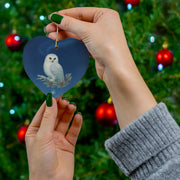 Snowy Owl Christmas Ornament | Fantasy Holiday Décor (Circle, Heart, Star, & Snowflake)