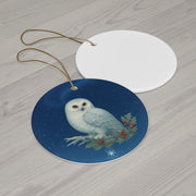 Snowy Owl Christmas Ornament | Fantasy Holiday Décor (Circle, Heart, Star, & Snowflake)