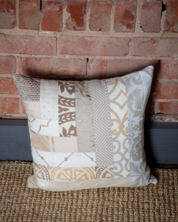 Interlocking Patchwork Pillow Cover 18x18 - Ivory
