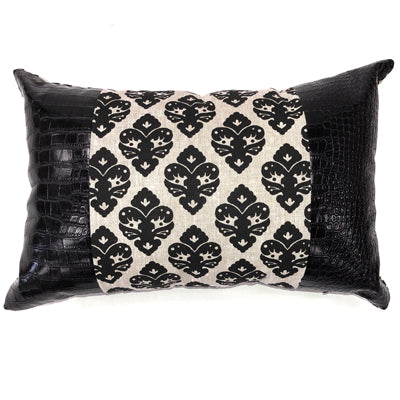Tri-Panel Lumbar Pillow Cover 16x24 - Black Oatmeal