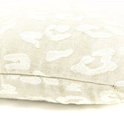 Knife Edge Lumbar Pillow Cover - 12x20 - Embroidered Leopard Cream & Taupe