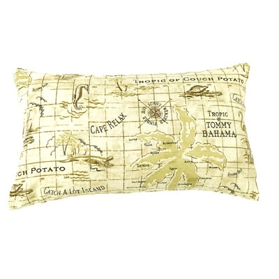 Knife Edge Lumbar Pillow Cover - 12x20 - Island Inspired Print Gold
