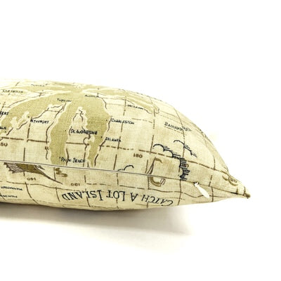 Knife Edge Lumbar Pillow Cover - 12x20 - Island Inspired Print Gold
