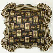 Geplooide hoekkussenhoes met flens - 19x19 - Zwart &amp; Goud