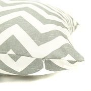 Knife Edge Pillow Cover - 18x18 - Chevron Grey & White