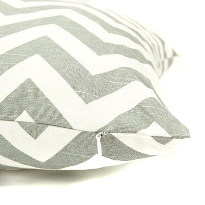 Knife Edge Pillow Cover - 18x18 - Chevron Grey & White