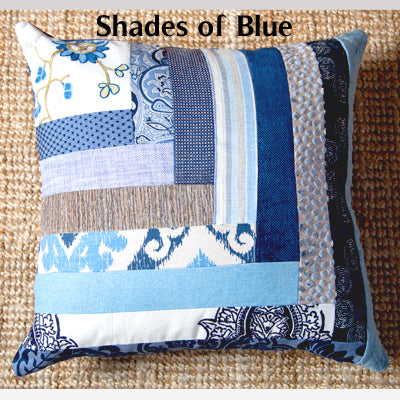 Interlocking Patchwork Pillow Cover 22x22 - Blue