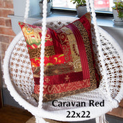 Interlocking Patchwork Pillow Cover 22x22 - Red