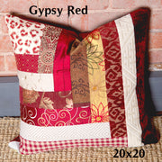 Interlocking Patchwork Pillow Cover 20x20 - Red
