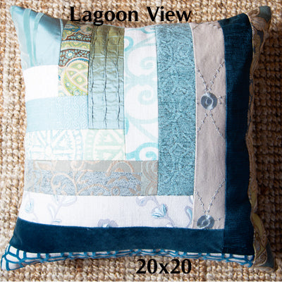 Interlocking Patchwork Pillow Cover 20x20 - Teal