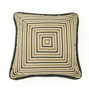 Kussenhoes met koord en verstekstreep - 19x19 - Zwart &amp; Goud