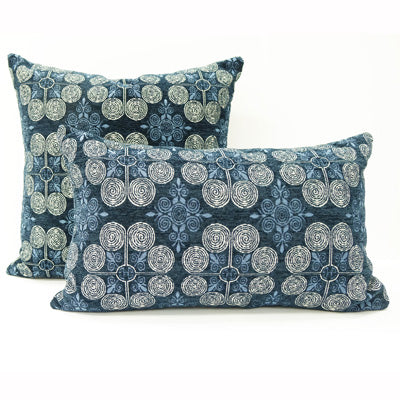 Knife Edge Pillow Cover - 20x20 - Blue on Blue Chenille