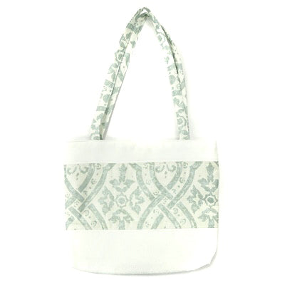 Tote Bag - Lt Teal & White