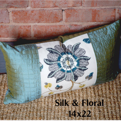 Tri-Panel Lumbar Pillow Cover 14x22 - Teal