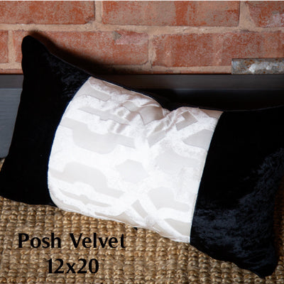 Tri-Panel Lumbar Pillow Cover 13x20 - Black&White