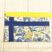 Knife Edge Lumbar Pillow Cover w/Banding - 12x20 - Floral Blue & Yellow