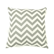 Knife Edge Pillow Cover - 18x18 - Chevron Grey & White