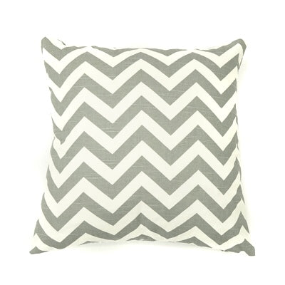 Knife Edge Pillow Cover - 18x18 - Chevron Grey & White