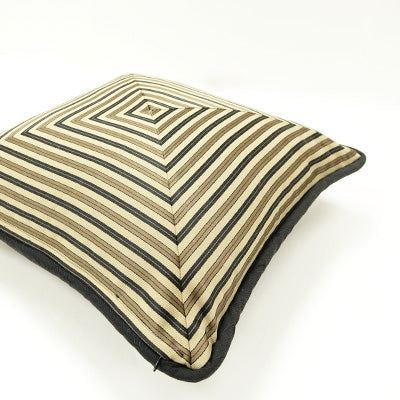 Kussenhoes met koord en verstekstreep - 19x19 - Zwart &amp; Goud